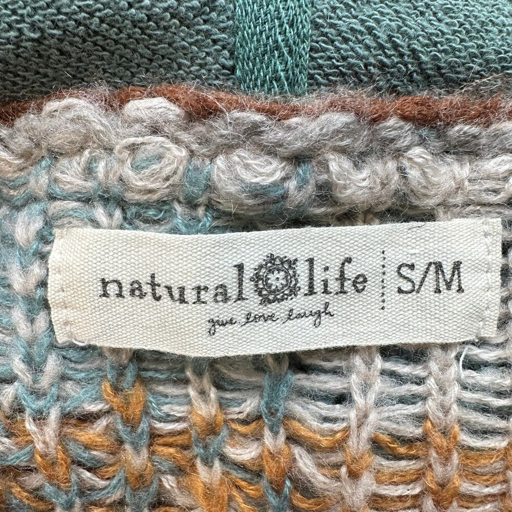 Natural Life Dreamer Jacquard Hooded Sweater Floral Butterfly S/M - Picture 5 of 8